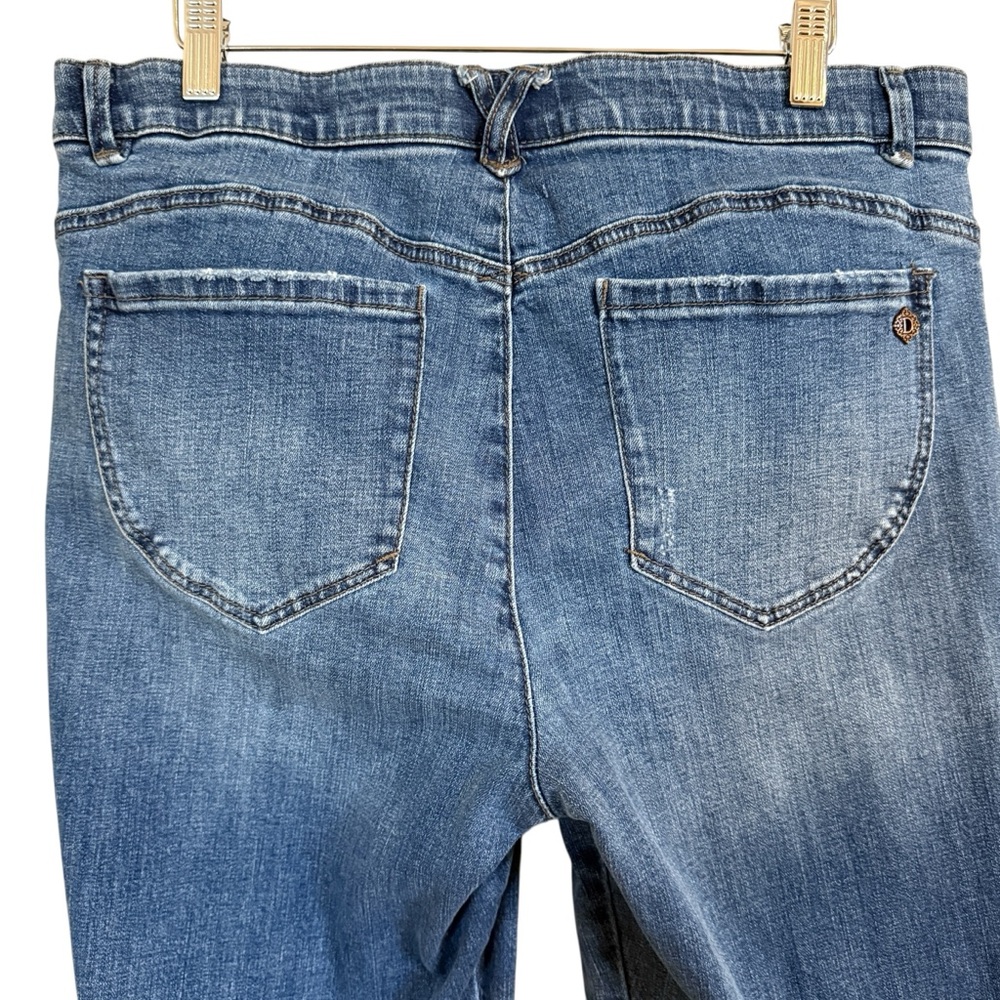 Democracy Ab Technology BN24101YME Raw Frayed Hem Side Slit Crop Women’s Size 16 - Picture 5 of 14